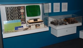 A Magnavox Odyssey and playable "Brown Box" currently on view in Behind the Screen