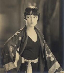 portrait of louise brooks wearing a kimono-like robe