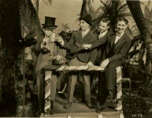 The four The Marx Brothers on the set of Cocoanuts (1929)