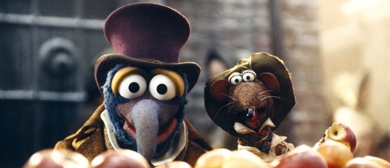 Muppets Gonzo and Rizzo the Rat look at camera with eyes wide