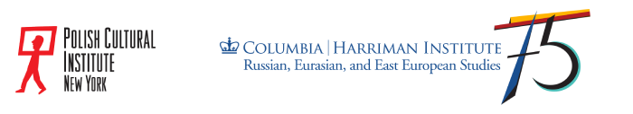 logos for the Polish Cultural Institute NY and The Harriman Institute at Columbia University
