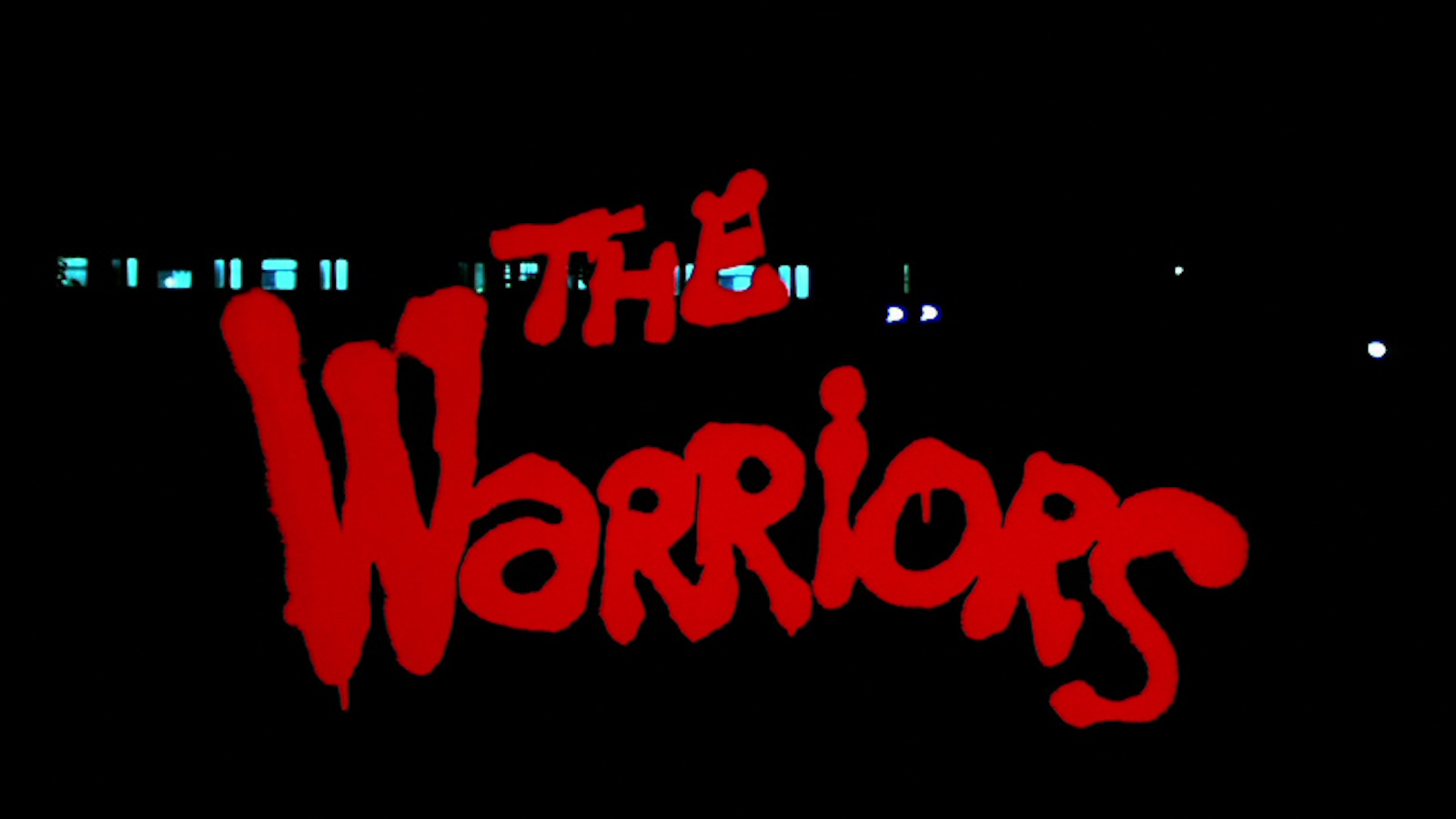 The title screen of the film "The Warriors"